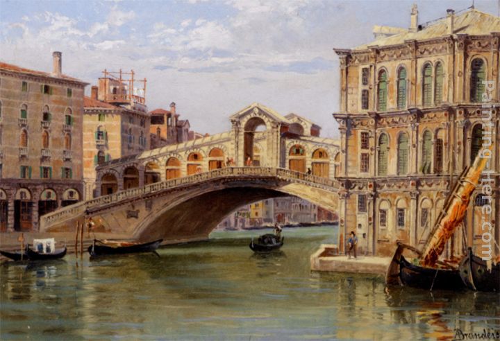 The Rialto Bridge painting - Antonietta Brandeis The Rialto Bridge art painting